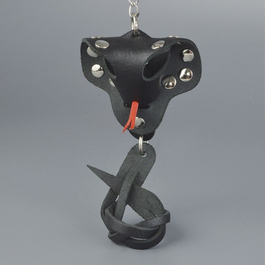 Черный кожаный брелок в форме кобры - Sitabella - купить с доставкой в Ноябрьске