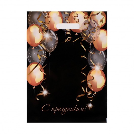 Пакет с вырубной ручкой и принтом в виде шариков (30х40 см) - Сима-Ленд - купить с доставкой в Ноябрьске