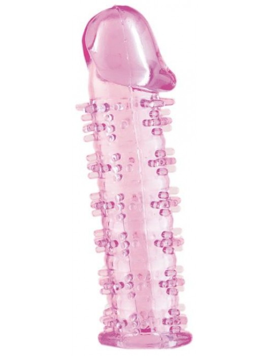 Розовая насадка на пенис с шипами - 12,5 см. - A-toys - в Ноябрьске купить с доставкой