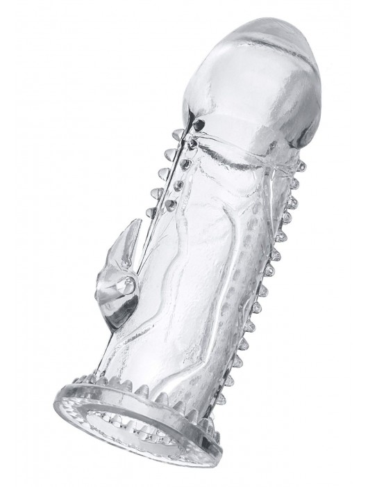 Прозрачная насадка на пенис с шипиками и коготком - 13,5 см. - A-toys - в Ноябрьске купить с доставкой