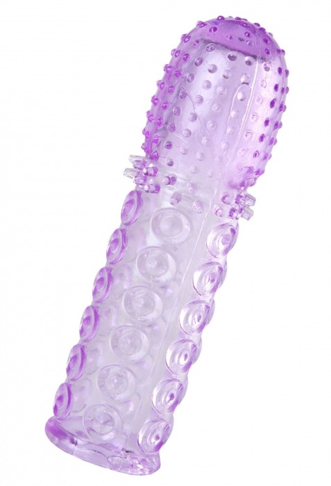 Фиолетовая рельефная насадка на пенис - 13,5 см. - A-toys - в Ноябрьске купить с доставкой