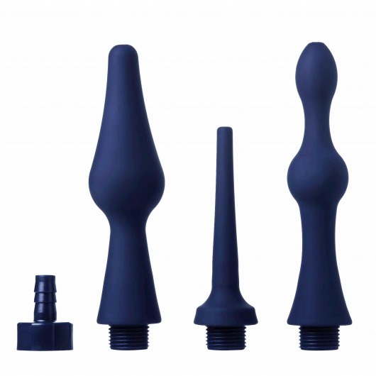 Набор из 3 универсальных насадок для анального душа Universal 3 Piece Silicone Enema Attachment Set - XR Brands - купить с доставкой в Ноябрьске