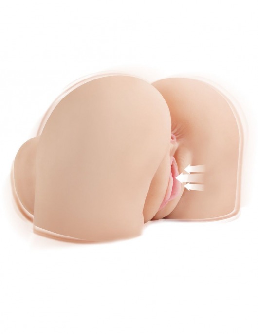 Телесный мастурбатор-полуторс с вибрацией и эффектом всасывания Back That Ass Up - Pipedream - в Ноябрьске купить с доставкой