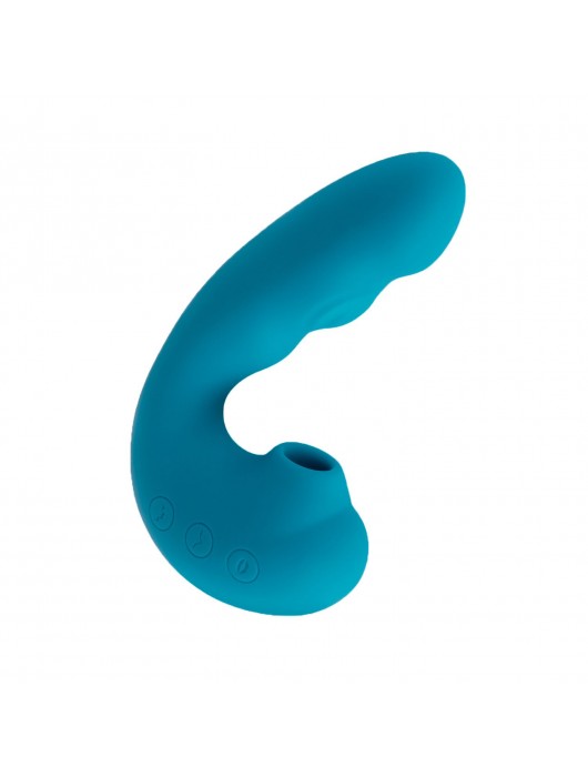 Голубой вибратор Tara с вакуумной стимуляцией и функцией постукивания - BeYourLover