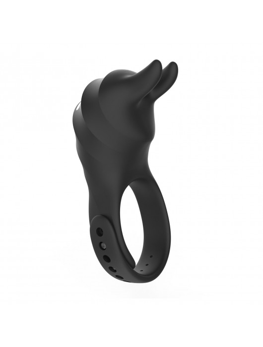Черное эрекционное кольцо Usagi с ушками и пультом ДУ - BeYourLover - в Ноябрьске купить с доставкой