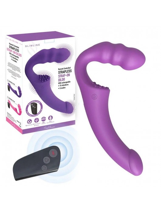 Фиолетовый безремневой страпон Straples Strap-On Dildo - Erokay - купить с доставкой в Ноябрьске