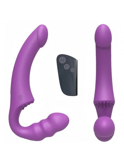 Фиолетовый безремневой страпон Straples Strap-On Dildo - Erokay - купить с доставкой в Ноябрьске