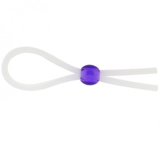 Прозрачное лассо с фиолетовой бусиной SILICONE COCK RING WITH BEAD LAVENDER - NMC - в Ноябрьске купить с доставкой