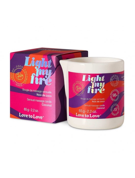 Массажная свеча Light My Fire Coconut с ароматом кокоса - 65 гр. - Love to Love - купить с доставкой в Ноябрьске