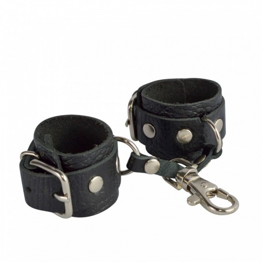 Черный кожаный брелок в виде наручников - Sitabella - купить с доставкой в Ноябрьске