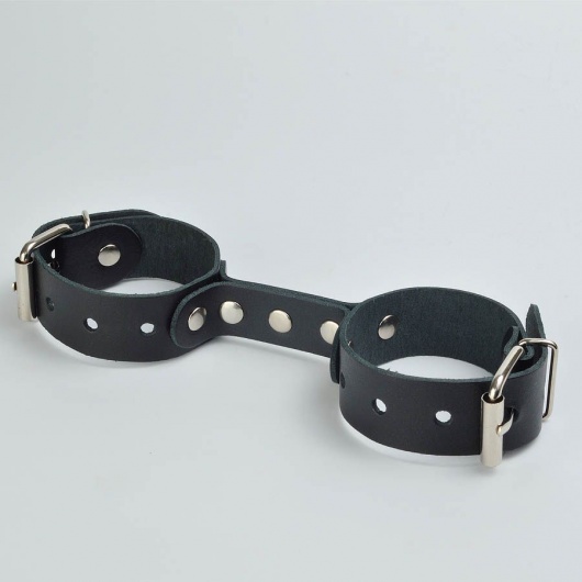 Черные кожаные наручники-фиксатор - Sitabella - купить с доставкой в Ноябрьске