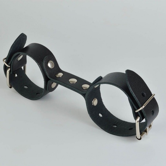 Черные кожаные наручники-фиксатор - Sitabella - купить с доставкой в Ноябрьске