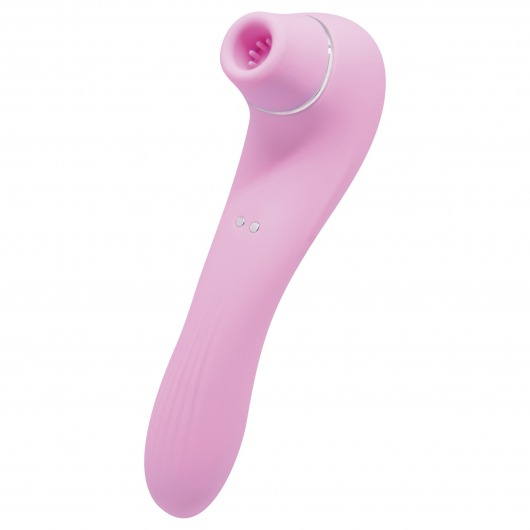 Розовый стимулятор Smoooch Clitoral Suction   Vibration - 18,6 см. - Adrien Lastic