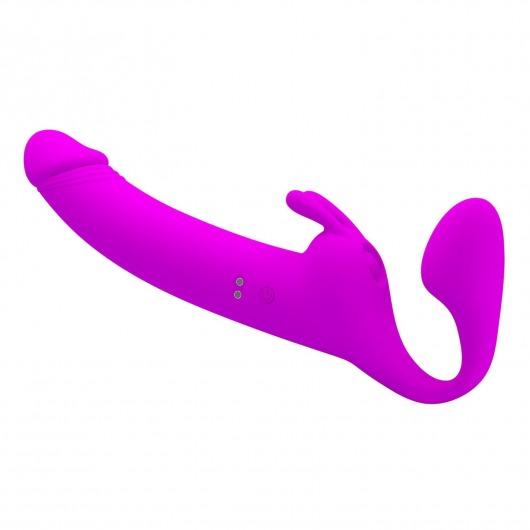 Лиловый безремневой страпон с вибрацией Zanini - Baile - купить с доставкой в Ноябрьске