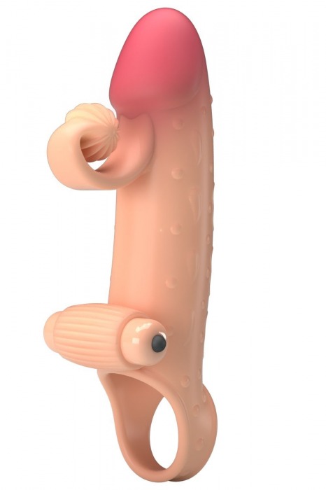 Телесная вибронасадка на пенис с подхватом мошонки - 20 см. - Baile - в Ноябрьске купить с доставкой