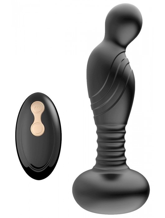 Черный массажер простаты с вибрацей и возвратно-поступательными движениями - Boys of Toys - в Ноябрьске купить с доставкой