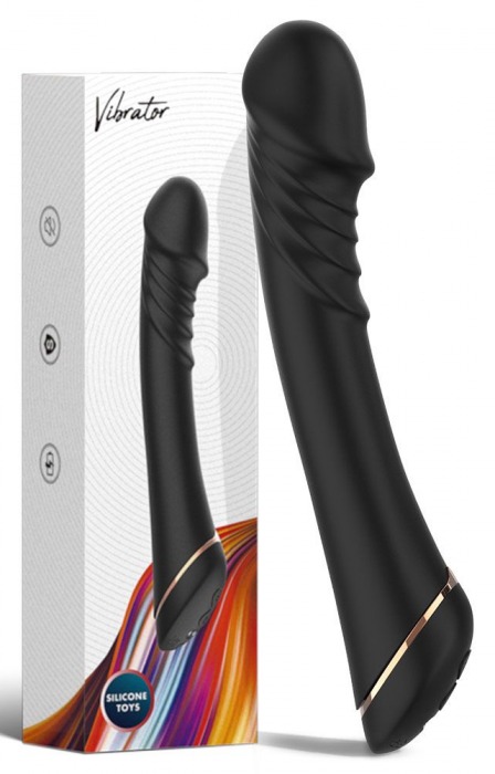 Черный вибратор для G-точки Hancock - 20,4 см - Boys of Toys