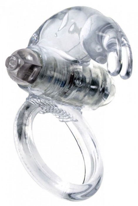 Прозрачное эрекционное виброкольцо с клиторальным зайчиком - Boys of Toys - в Ноябрьске купить с доставкой