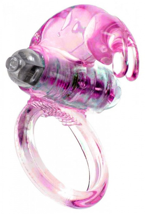 Розовое эрекционное виброкольцо с клиторальным зайчиком - Boys of Toys - в Ноябрьске купить с доставкой