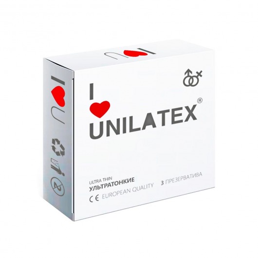 Ультратонкие презервативы Unilatex Ultra Thin - 3 шт. - Unilatex - купить с доставкой в Ноябрьске