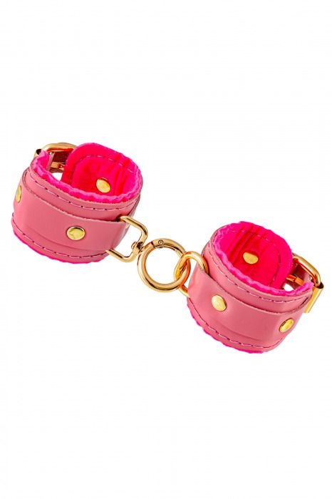 Розовые двуслойные кожаные оковы - Pecado - купить с доставкой в Ноябрьске
