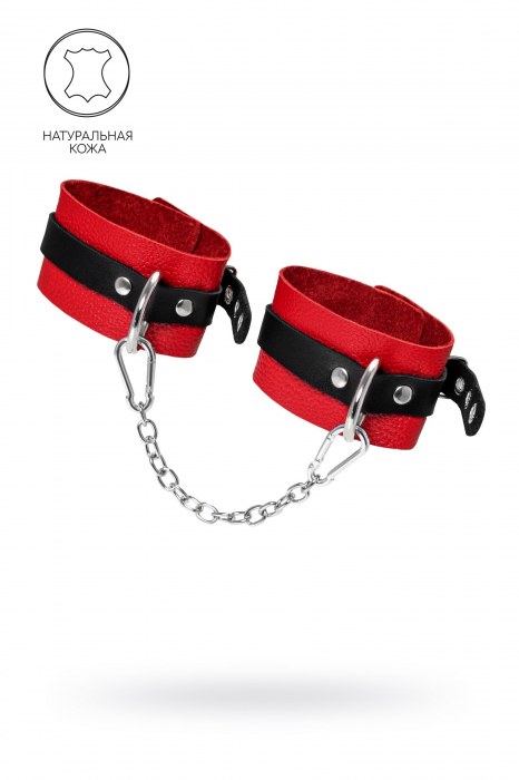 Красно-черные мягкие оковы с одним ремешком и люверсами - Pecado - купить с доставкой в Ноябрьске