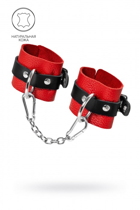 Красно-черные мягкие наручники с одним ремешком с люверсами - Pecado - купить с доставкой в Ноябрьске