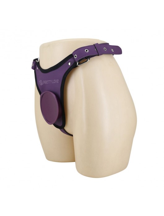 Фиолетовые трусики харнесс с платформой Caludio III - Baile - купить с доставкой в Ноябрьске