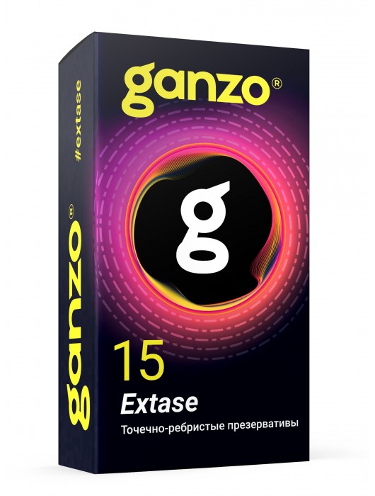 Презервативы анатомической формы с точечной и ребристой структурой Ganzo Extase - 15 шт. - Ganzo - купить с доставкой в Ноябрьске