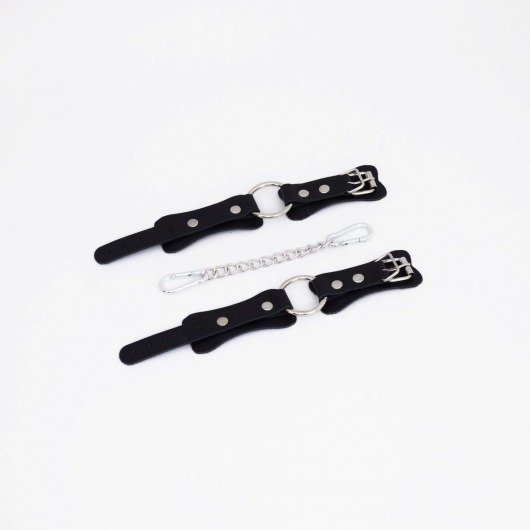 Черные кожаные наручники с кольцом - Crazy Handmade - купить с доставкой в Ноябрьске