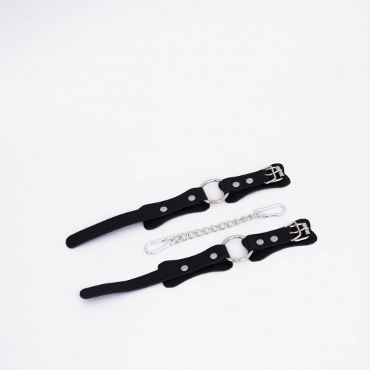 Черные кожаные оковы с кольцом - Crazy Handmade - купить с доставкой в Ноябрьске