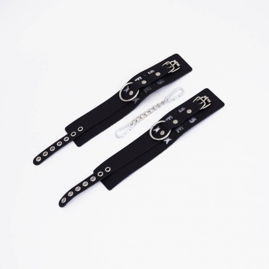 Черные кожаные оковы Sex - Crazy Handmade - купить с доставкой в Ноябрьске