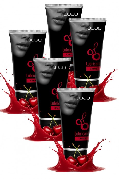Набор из 5 съедобных лубрикантов JUJU со вкусом вишни - JuJu - купить с доставкой в Ноябрьске