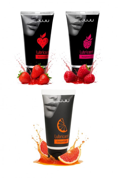 Набор из 3 съедобных лубрикантов JUJU (клубника, малина, грейпфрут) - JuJu - купить с доставкой в Ноябрьске