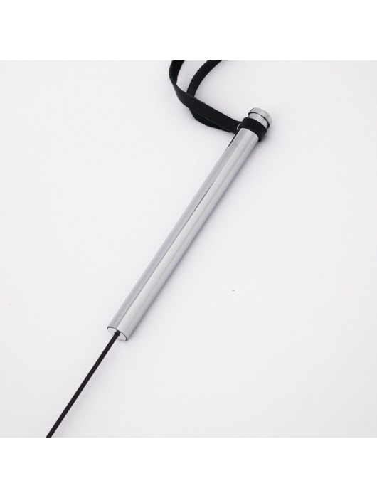 Стек с широким черным кожаным наконечником и металлической ручкой - 67 см. - Crazy Handmade - купить с доставкой в Ноябрьске