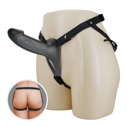 Черный полый мужской страпон London - 16,8 см. - Baile - купить с доставкой в Ноябрьске