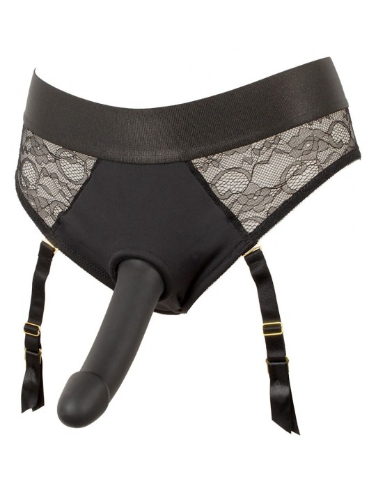 Черный женский страпон Strap-on Set: трусики и насадка - Orion - купить с доставкой в Ноябрьске