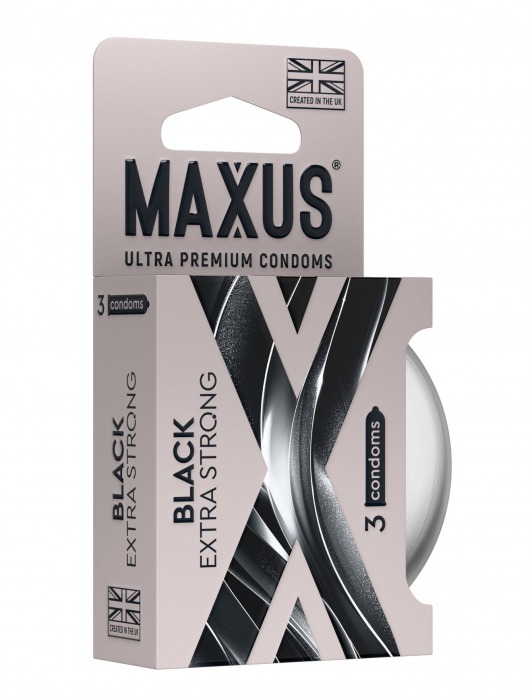 Черные утолщенные презервативы MAXUS Extra Strong с железным кейсом - 3 шт. - Maxus - купить с доставкой в Ноябрьске