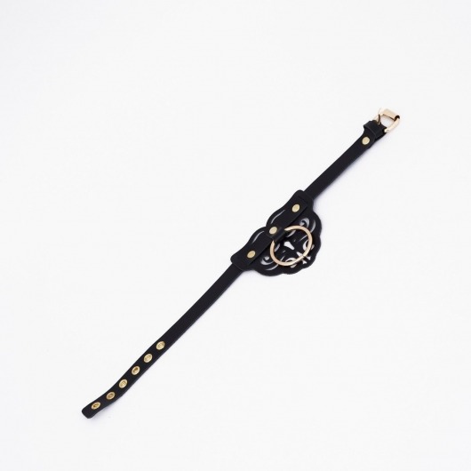 Черный чокер с клепками и золотистой фурнитурой - Crazy Handmade - купить с доставкой в Ноябрьске