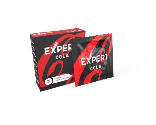 Презервативы с ароматом колы Expert Cola - 3 шт. - Expert - купить с доставкой в Ноябрьске