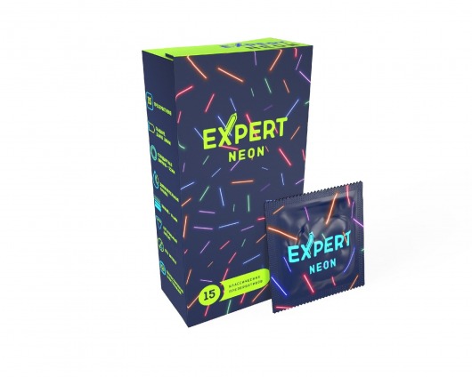 Светящиеся в темноте презервативы Expert Neon - 15 шт. - Expert - купить с доставкой в Ноябрьске
