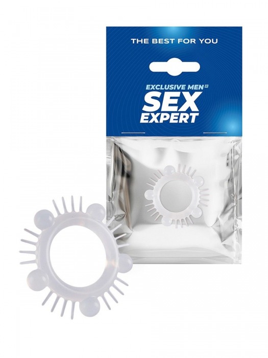 Эластичное эрекционное кольцо с шишечками и шипами - Sex Expert - в Ноябрьске купить с доставкой