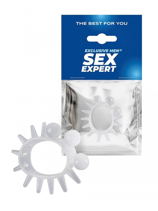 Эластичное эрекционное кольцо с шариками и лучами - Sex Expert - в Ноябрьске купить с доставкой