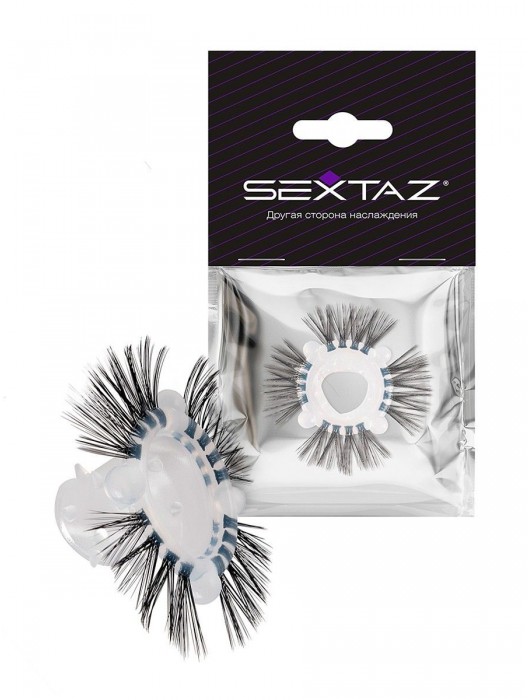 Эластичное эрекционное кольцо с черными «ресничками» - Sextaz - в Ноябрьске купить с доставкой