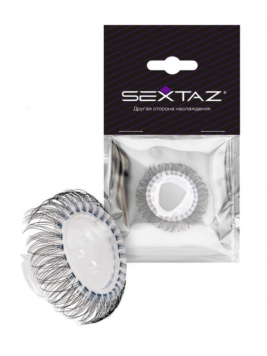 Эластичное эрекционное кольцо с длинными черными «ресничками» - Sextaz - в Ноябрьске купить с доставкой