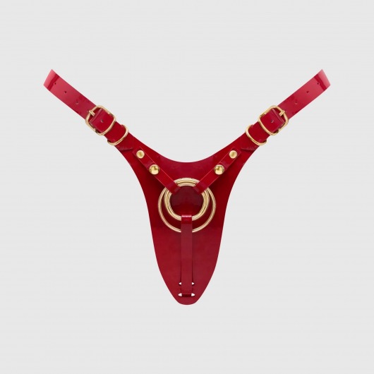 Красный пояс для фиксации насадок Strap-On-Me Leatherette Harness Fabulous - Strap-on-me - купить с доставкой в Ноябрьске