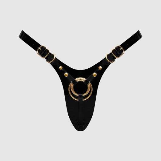 Черный пояс для фиксации насадок Strap-On-Me Leatherette Harness Fabulous - Strap-on-me - купить с доставкой в Ноябрьске