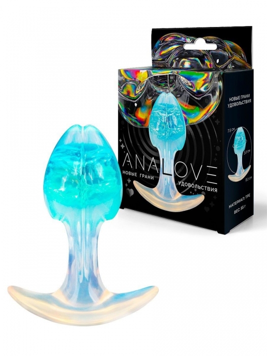 Голубоватая анальная пробка - 8,2 см. - AnaLove