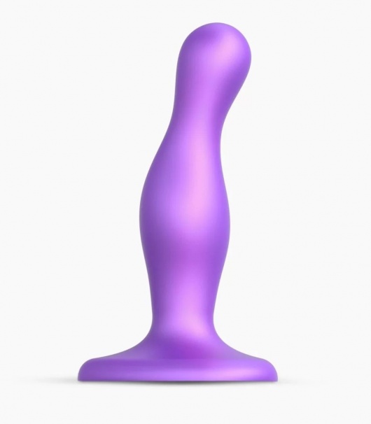 Фиолетовая насадка Strap-On-Me Dildo Plug Curvy size S - Strap-on-me - купить с доставкой в Ноябрьске