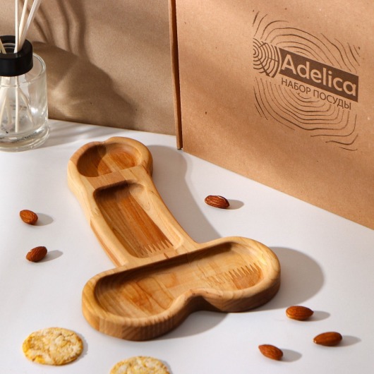 Деревянное блюдо для подачи в форме члена (25 х 16,5 х 1,7 см) - Сима-Ленд - купить с доставкой в Ноябрьске